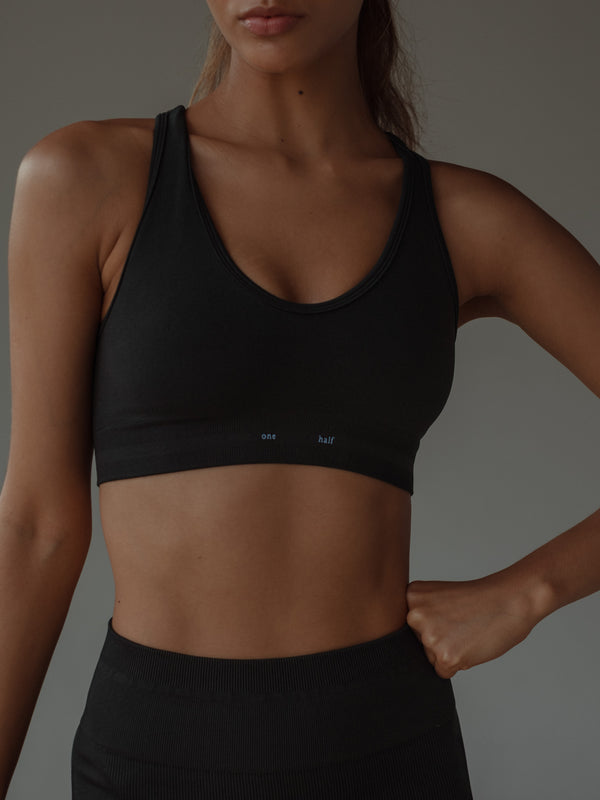 OVAL BACK SEAMLESS TOP - SHADOW