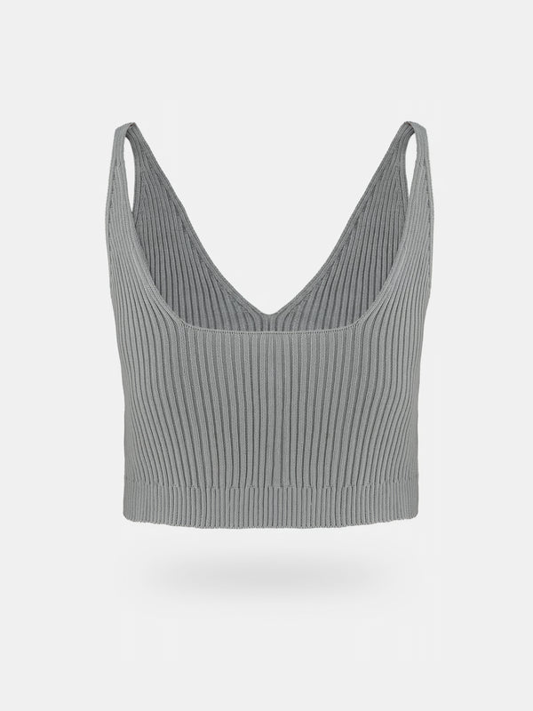 BASIC KNIT TANK TOP - LIGHT GRAY