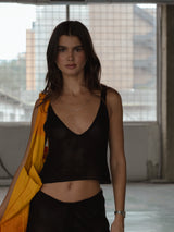 TRIANGLE KNIT TANK TOP - BLACK