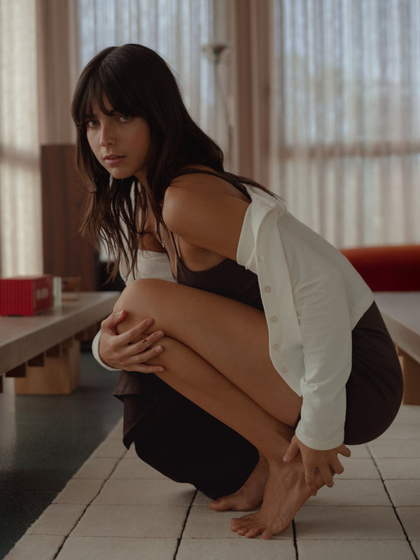 ESSENTIAL LONG DRESS - ESPRESSO