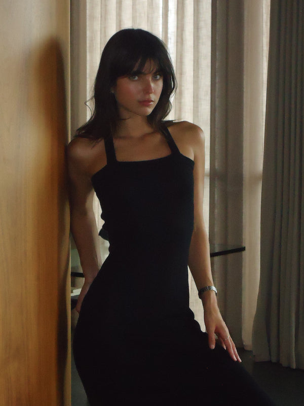 LUXE KNIT DRESS - BLACK