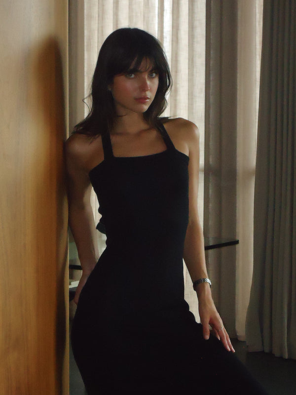 LUXE KNIT DRESS - BLACK