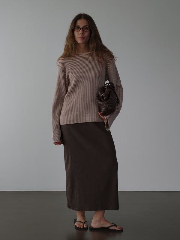 LONG TANK DRESS - BROWN