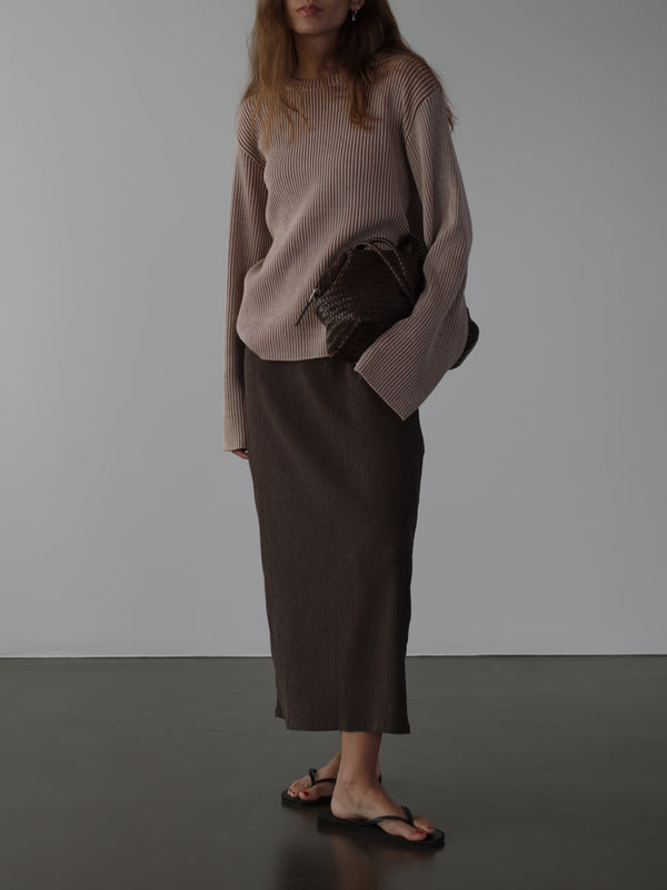 LONG TANK DRESS - BROWN